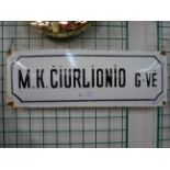 An enamel street sign after a Victorian Artist