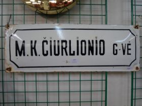 An enamel street sign after a Victorian Artist