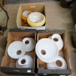 Five boxes of assorted table lamp and oil lamp shades