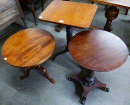 Three Victorian mahogany wine tables