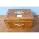 A mother of pearl set 19th Century walnut work box