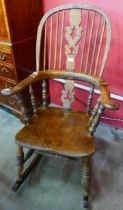 A 19th Century elm and beech Windsor rocking chair