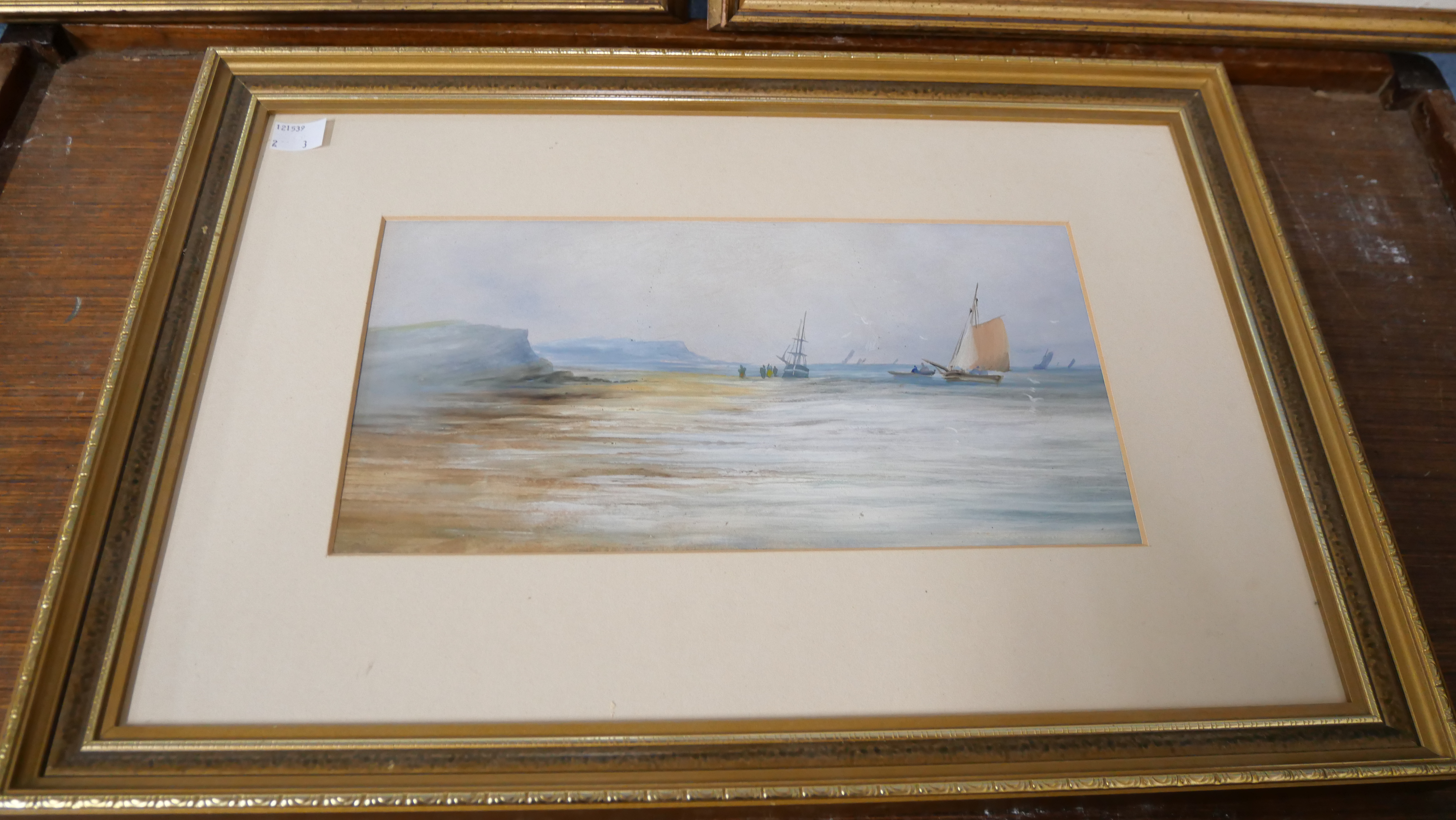 Three English School watercolours, marine scenes, framed - Image 3 of 3