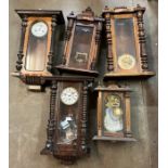 Five assorted Vienna wall clocks