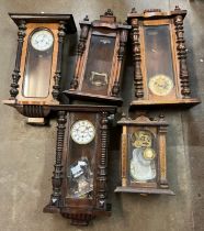 Five assorted Vienna wall clocks