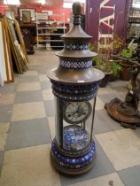 A French style blue champleve enamelled clock