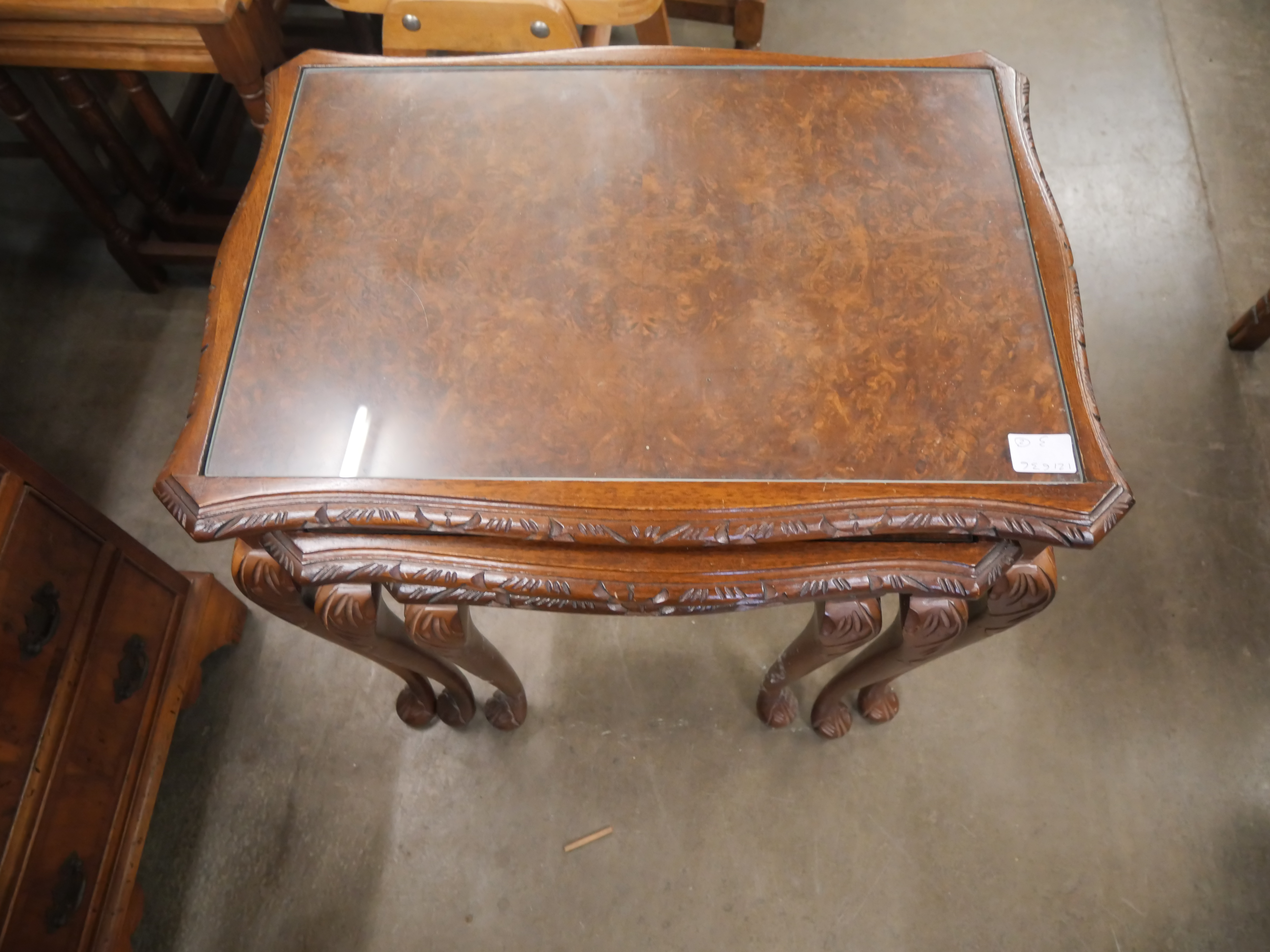 Two walnut nests of tables - Image 3 of 3