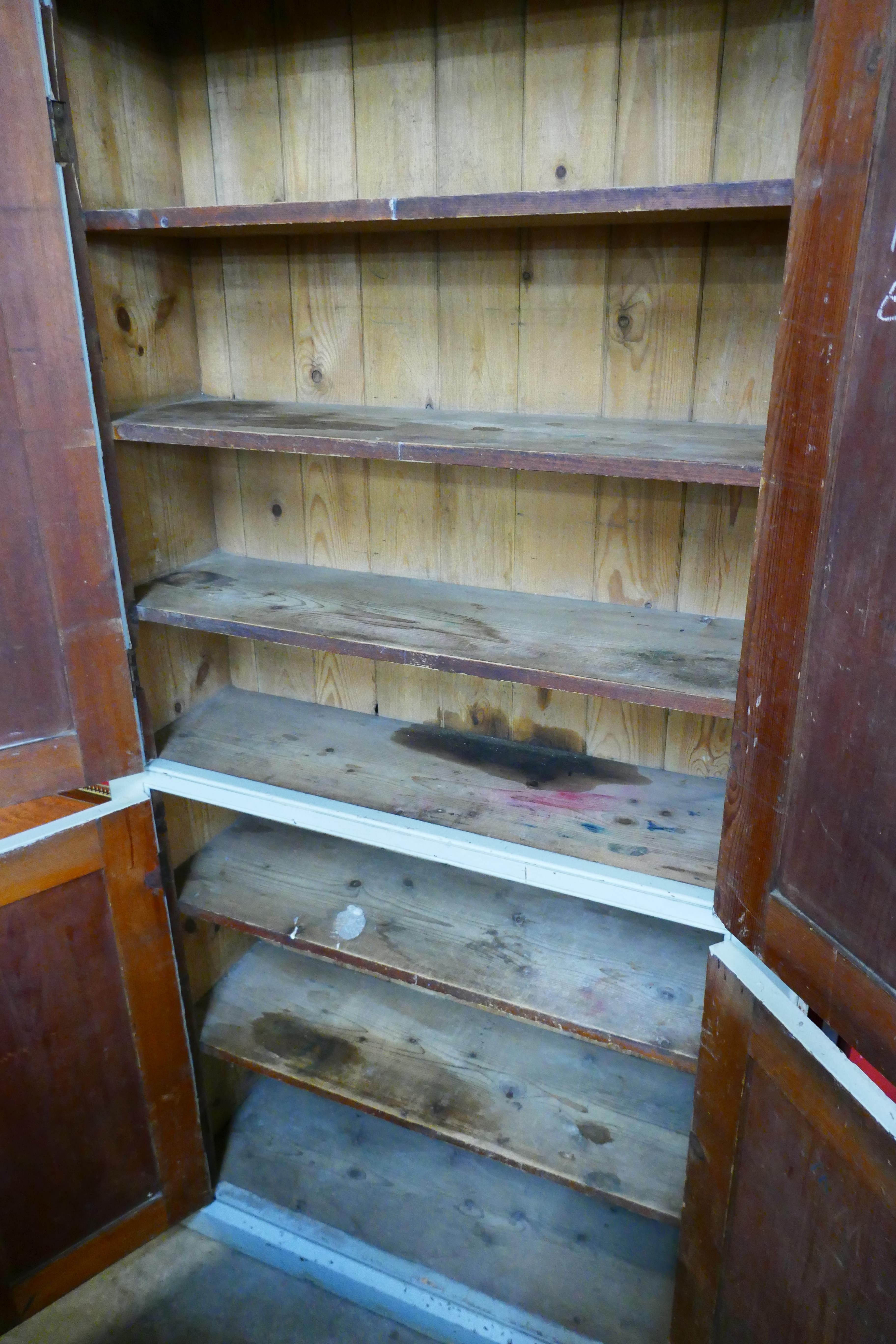 A Victorian painted pine housekeepers cupboard - Image 2 of 2