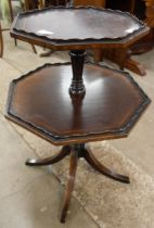 A Regency style mahogany two tier octagonal etagere