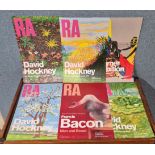 A set of four David Hockney Royal Academy exhibition posters, The Arrival of Spring, Normandy 2020