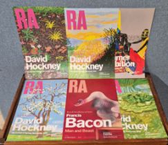 A set of four David Hockney Royal Academy exhibition posters, The Arrival of Spring, Normandy 2020