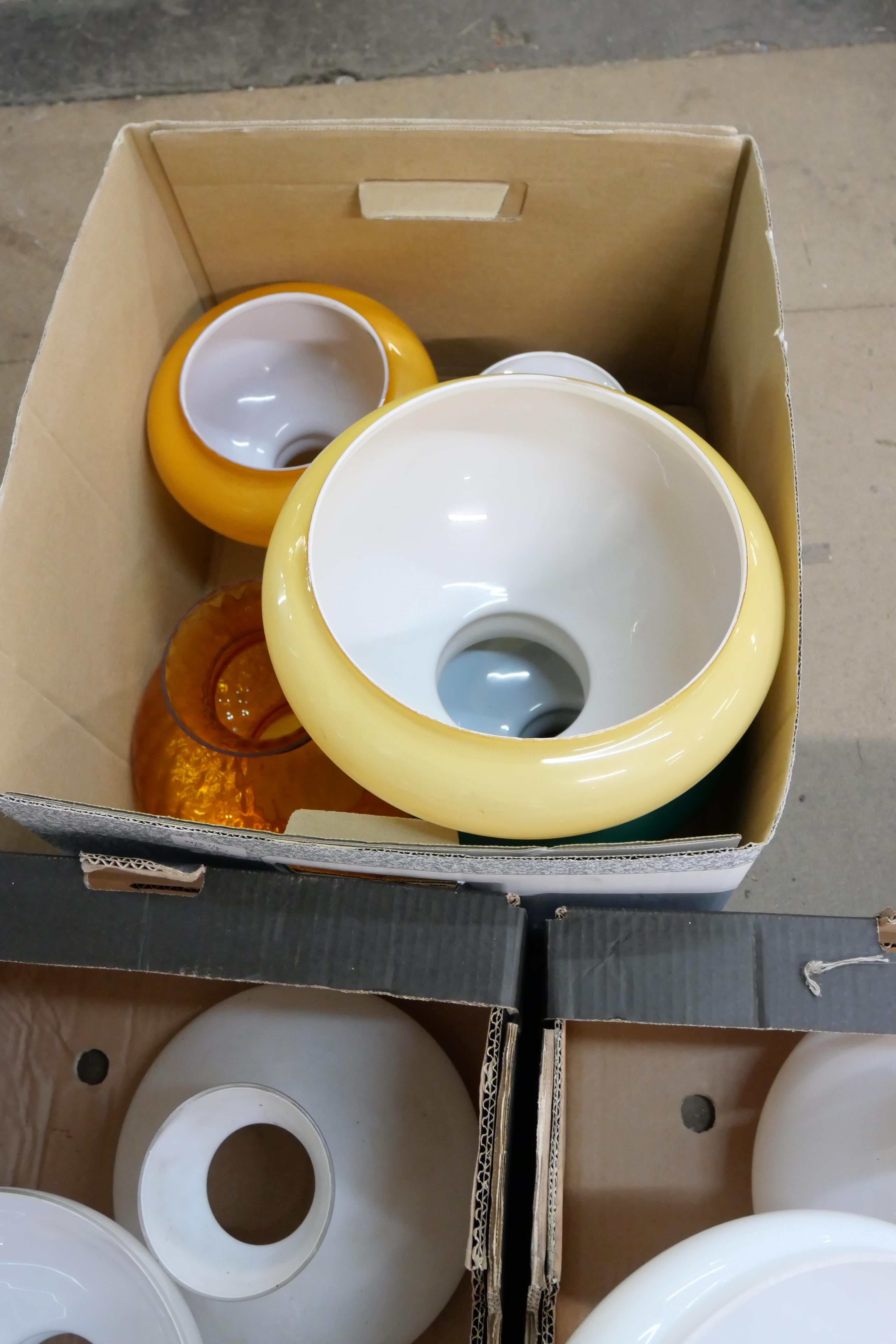 Five boxes of assorted table lamp and oil lamp shades - Image 5 of 5