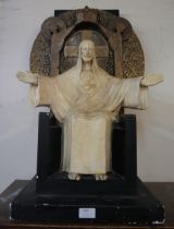 A French ecclesiastical plaster figure, Crowning of Christ