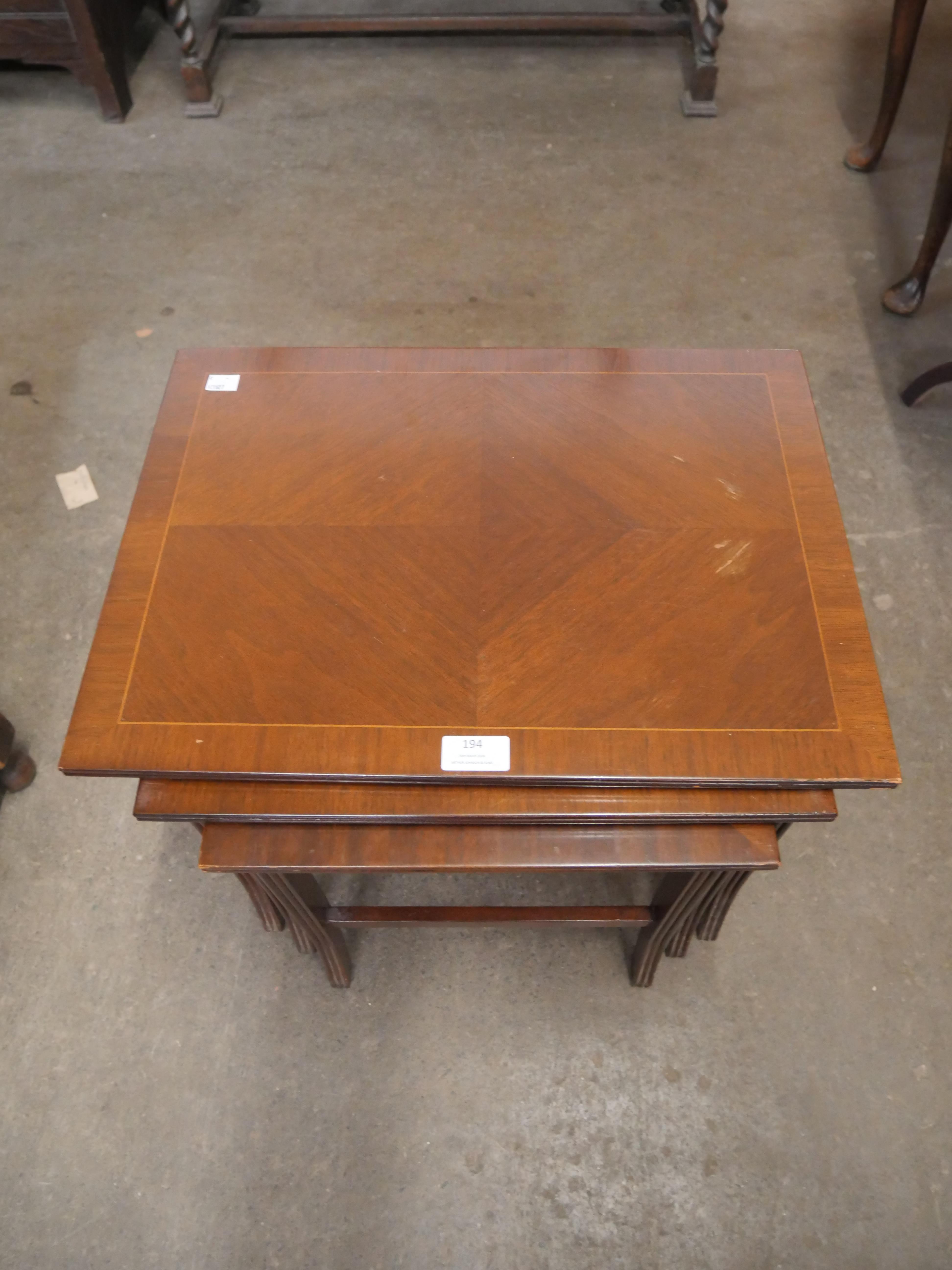 An inlaid nest of tables and a tilt top occasional table - Image 2 of 2