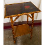 A Victorian bamboo black lacquered chinoiserie occasional table