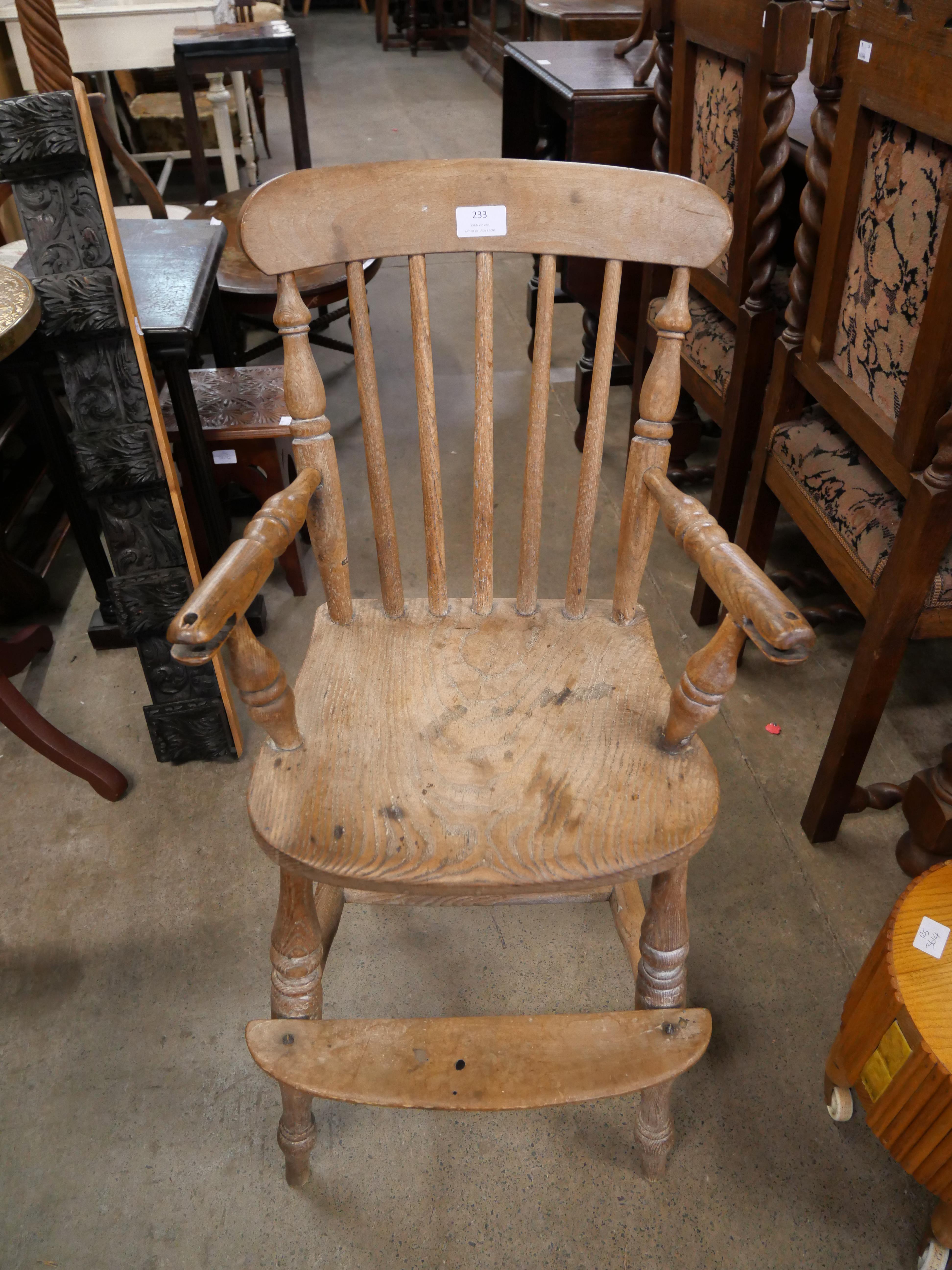 An elm and beech child's high chair - Image 2 of 2