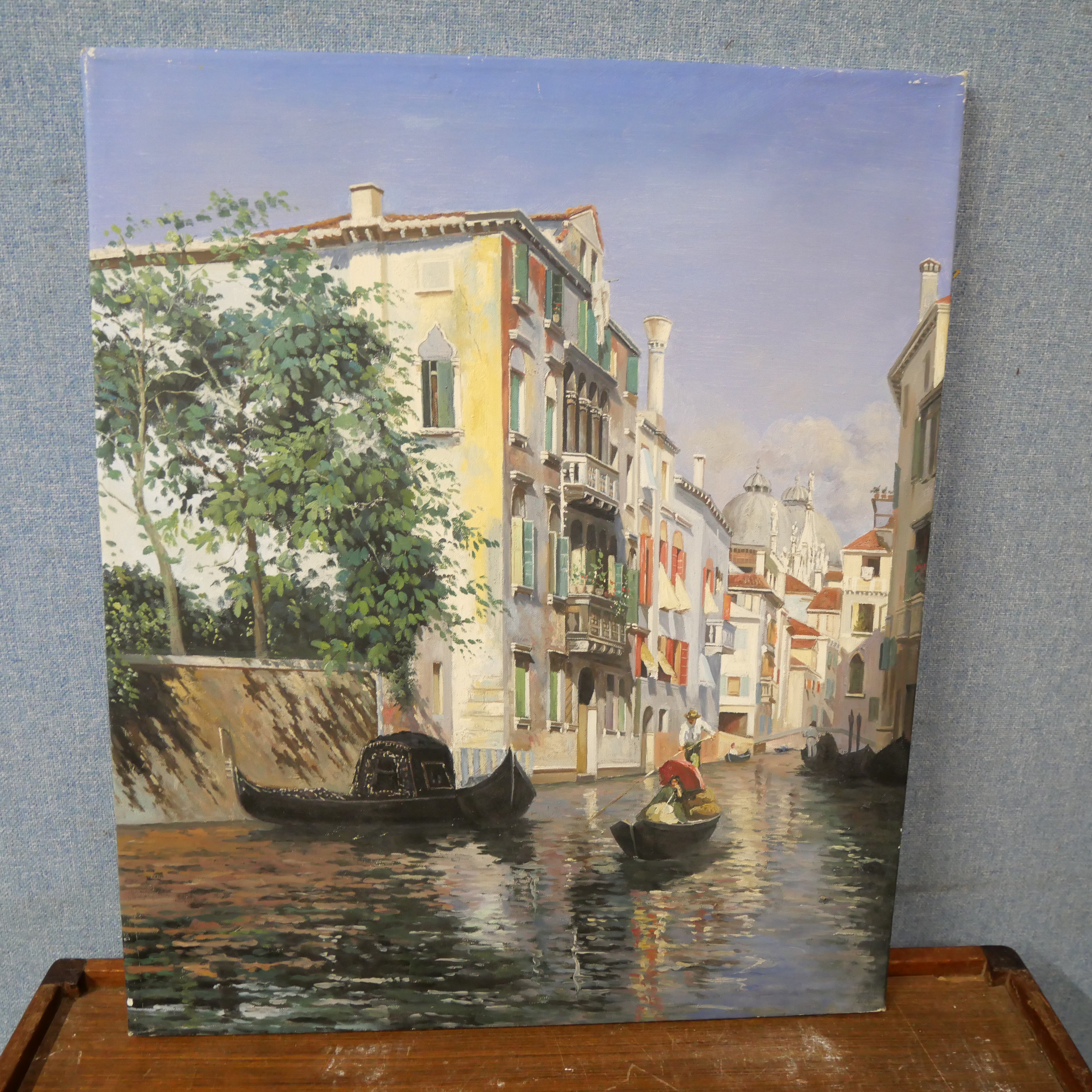 Italian School (20th Century), Venetian canal scene, oil on canvas, unframed
