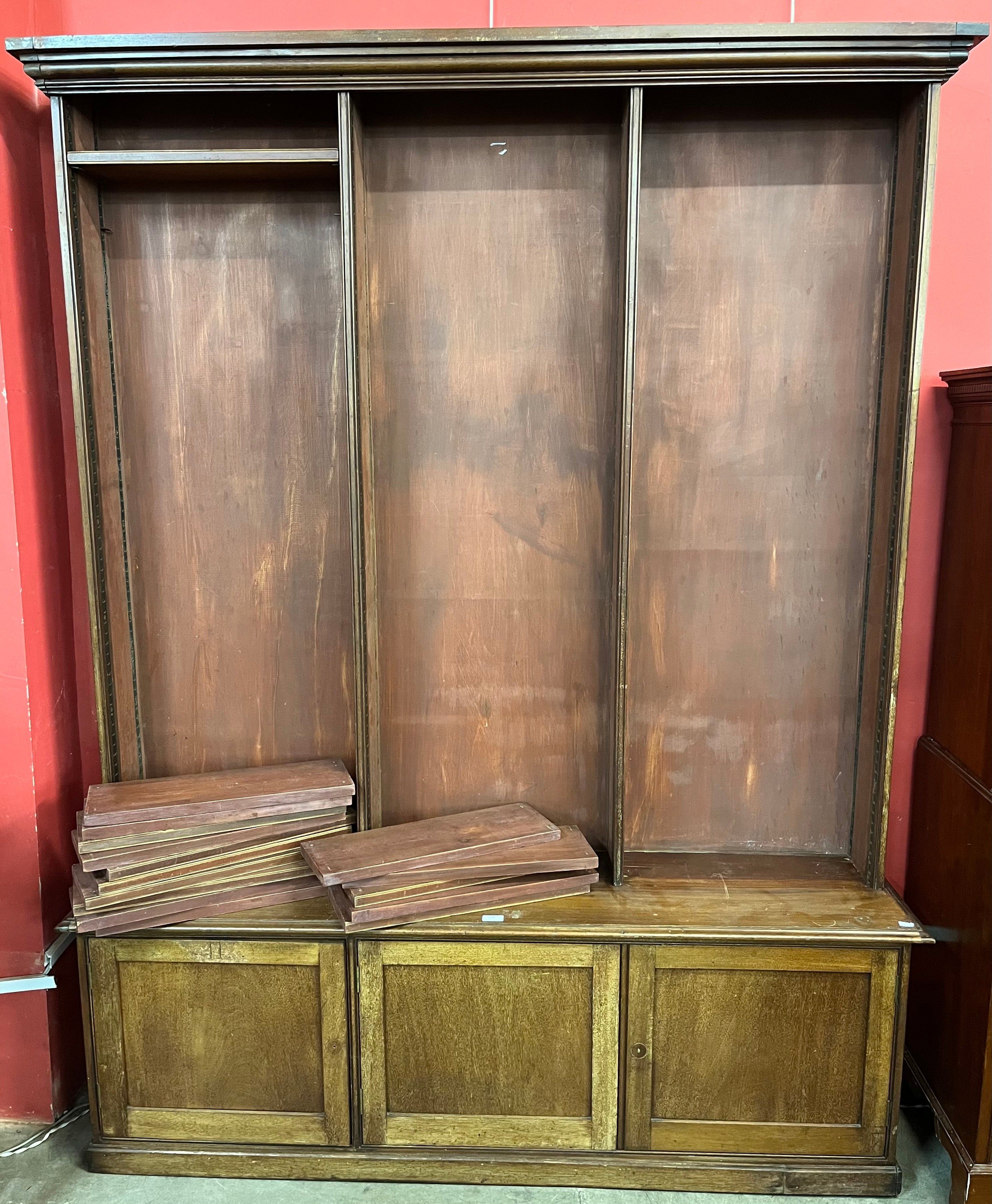 An Edward VII mahogany open bookcase
