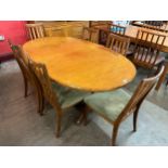 A G-Plan Fresco teak extending dining table and six chairs