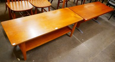 Two teak rectangular coffee tables