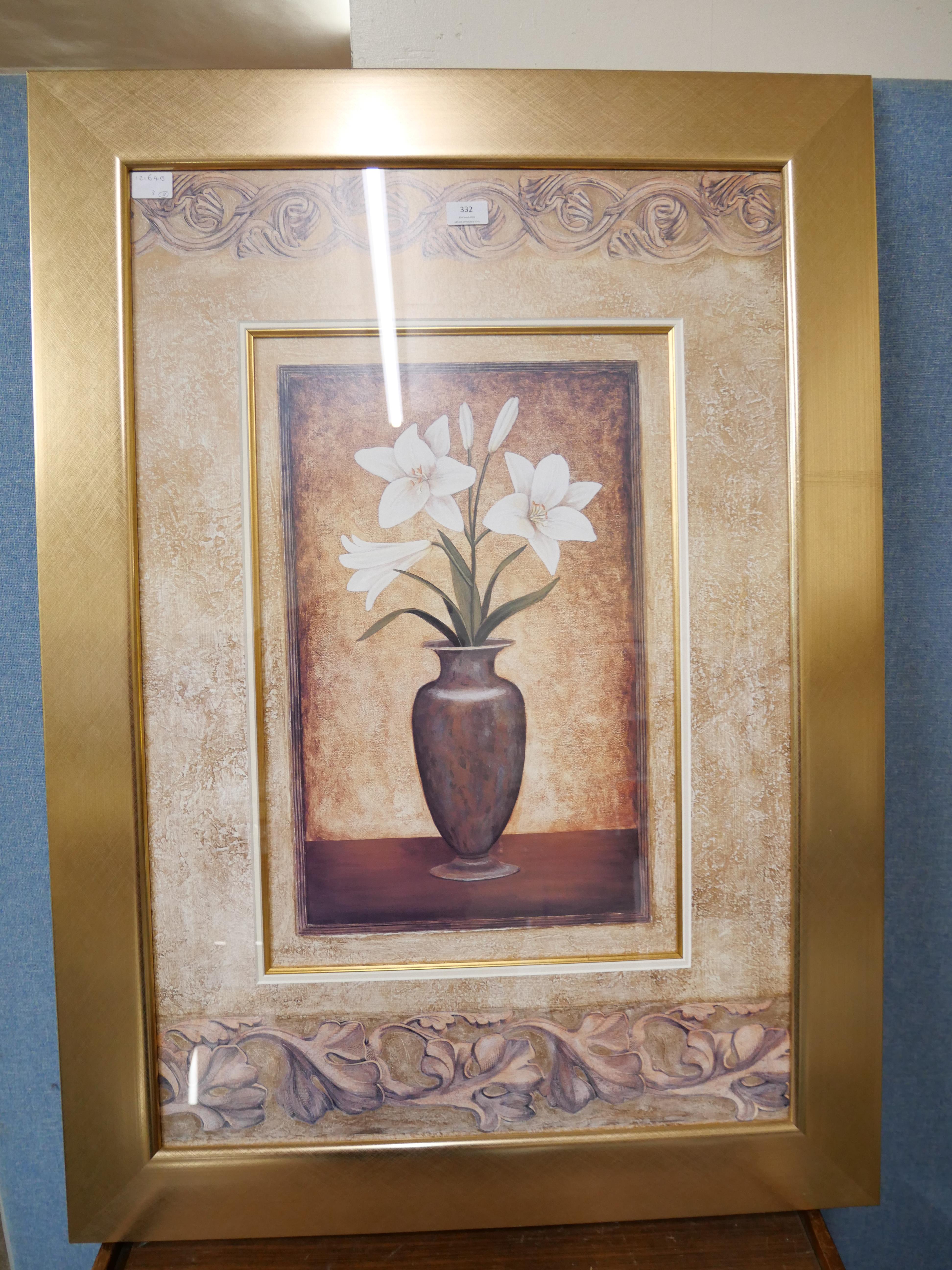 A large still life print and two others, all framed - Image 2 of 3