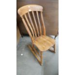 An elm rocking chair