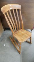 An elm rocking chair