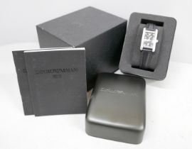 A lady's Armani wristwatch, box and outer box, with papers