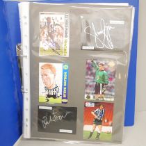 Sporting memorabilia; a collection of Newcastle United autographs (18) and programmes, autographs