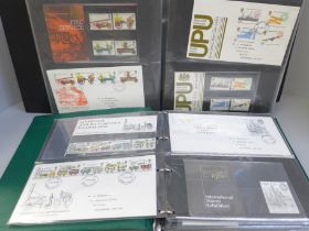 Stamps; two albums of GB presentation packs and corresponding first day covers from the period