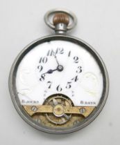 A silver cased 8-days pocket watch, London import mark for 1919, the inner case also marked 1781,