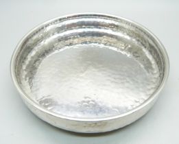 An Arts and Crafts hammered silver dish, Sheffield 1927, Cooper Bros. and Sons, 141g, diameter 12cm