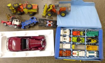 A collection of die-cast model vehicles, Dinky Toys, Matchbox including a collectors case, all