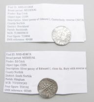 Two Edward I silver pennies