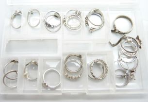 Twenty-seven silver rings