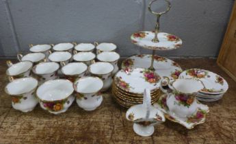 A collection of Royal Albert Old Country Roses tea wares, ashtray chip to rim