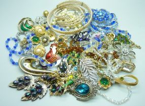 A collection of costume jewellery