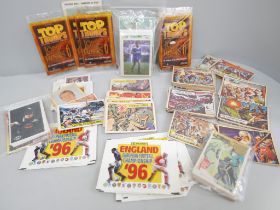 Trade cards including football, Batman, Civil War News, Lord of the Rings, etc.