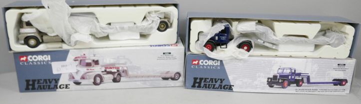 Two Corgi Classics Heavy Haulage models, 16701 Wrekin Scammell Articulated and Low Loader and