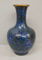 A blue cloisonne vase, 18cm