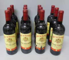 Twelve bottles of Roc de Lussac St Emilion Bordeaux
