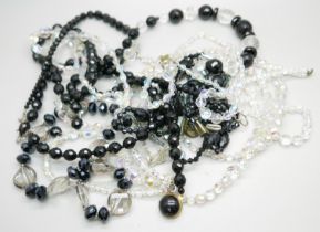 A collection of glass bead necklaces