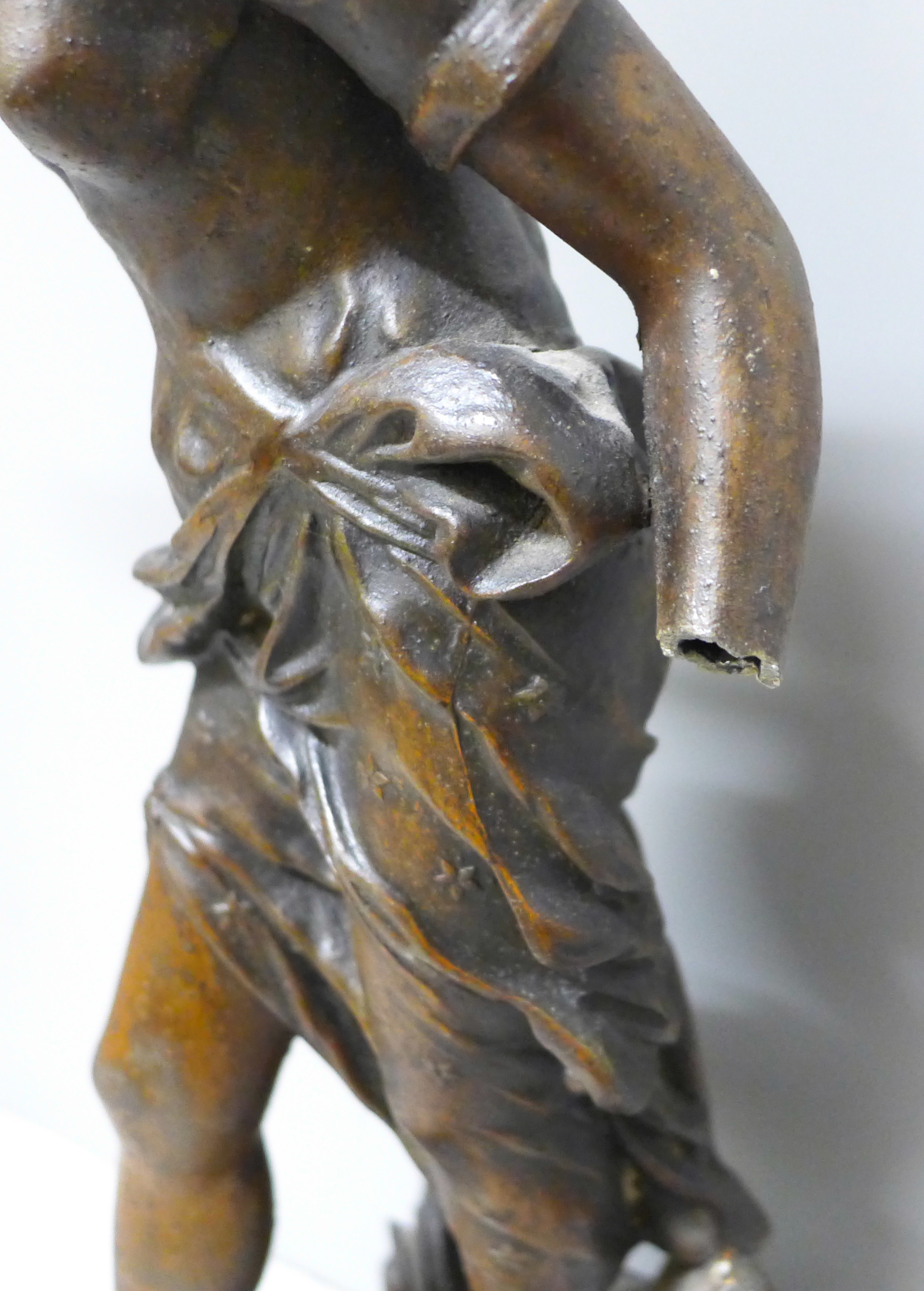 A spelter figure, Fee Aux Fleurs (Fairy of the flowers), after Louis Moreau, a/f, 48cm - Bild 3 aus 8