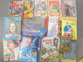 Early-mid 20th Century children's annuals, three Pearsons magazines, Picturegoer Film annual 1960-1,