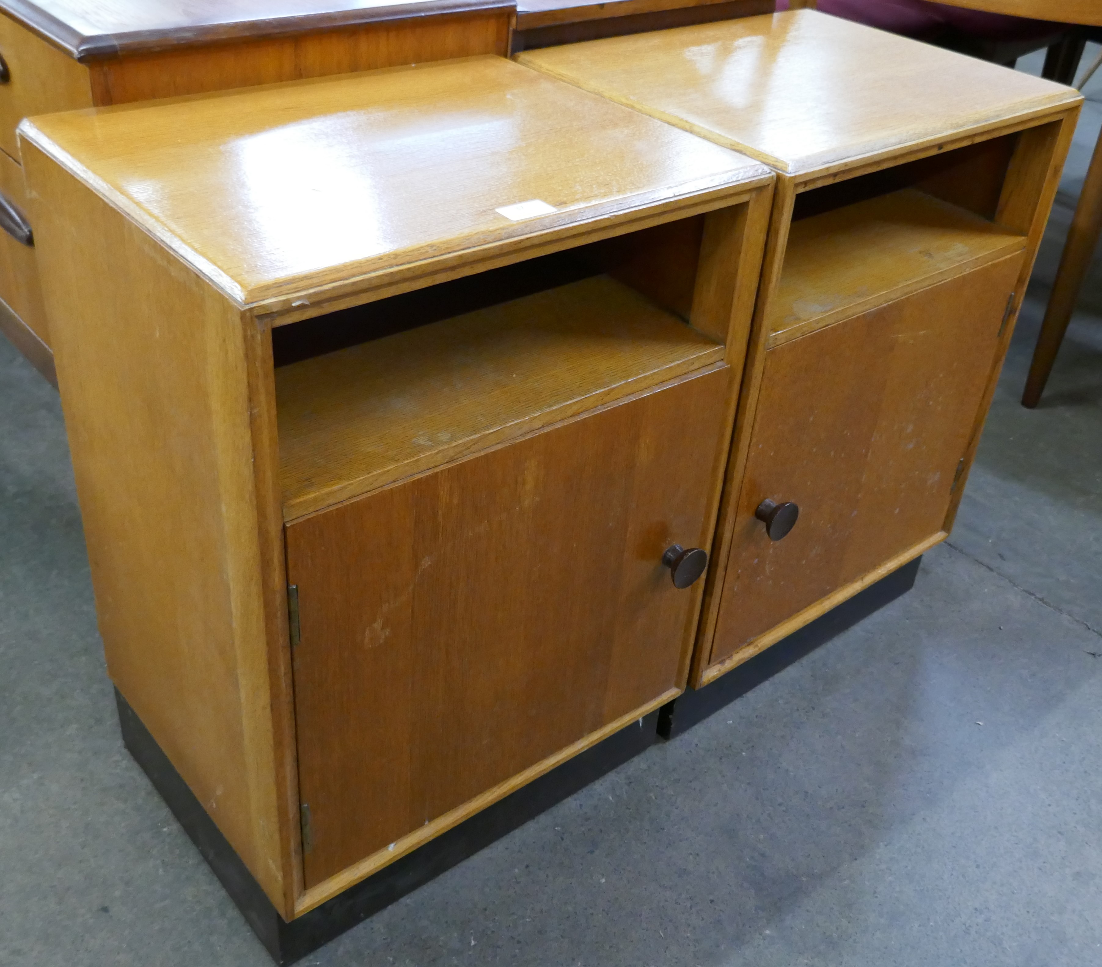 A pair of Meredew oak bedside cabinets