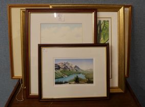 A collection of signed prints, all framed