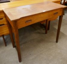 A Danish teak single drawer side table
