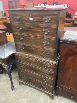 A George III style mahogany chest on chest