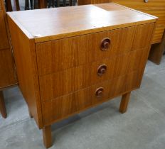 A small Danish three drawer chest