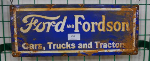 An enamelled Ford advertising sign